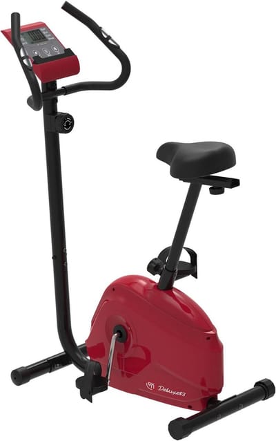 Hometrainer - Fitnessfiets Binnen - Sporten Thuis - Verbinding Kinomap App - Tot 150 kg - Rood Zwart