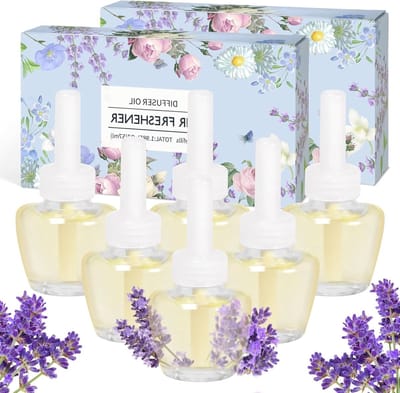 Vul je huis met de rustgevende geur van lavendel met 6 x 18ml navullingen voor geurverspreiders, ideaal als luchtverfrisser voor een ontspannen sfeer