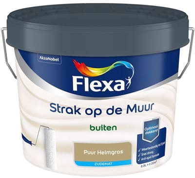 Flexa - Strak Op De Muur Buiten Zijdemat - Puur Helmgras - Mengverf - 2,5 L