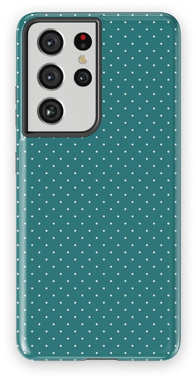 Micro Dots Tough Hoesje Samsung Galaxy S21 Ultra | Geschikt Voor Mag | Stippen Motief Backcover Samsung Galaxy S21 Ultra Deep Teal