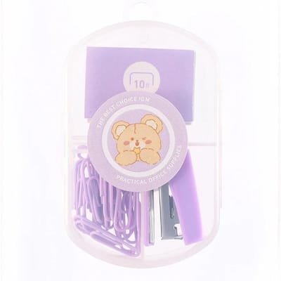 Mini ensemble d'agrafeuses en métal de couleur avec agrafes, outils de reliure, papeterie fournitures scolaires et de bureau pour étudiants violet