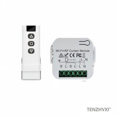 Slimme Rolluikschakelaar - Draadloze Rolluikcontroller - TENZHVXI® - Afstandsbediening Via App - Automatische Tijdschema Functie - Geschikt Voor 230V Motor - Inclusief Ontvanger En Handleiding - Voor Huis En Kantoor Ramen