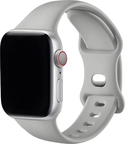 Innerlight® Sport - Grijs - 42/44/45/46/49mm - S/M - Siliconen bandje geschikt voor Apple Watch - Geschikt als Apple watch bandje voor Series 1/2/3/4/5/6/7/8/9/10/11/SE/Ultra/Ultra 2