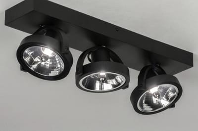 Lumidora Opbouwspot 73580 - SUNNY - 3 Lichts - G9 - Zwart - Aluminium