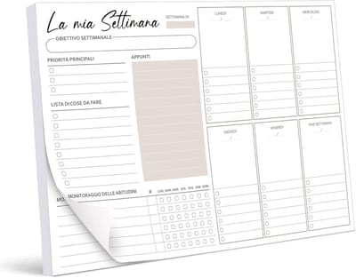 Afscheurbare A4 Weekplanner - 50 Vellen - Weekoverzicht met To-Do Lijst en Gewoontebijhouden