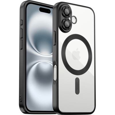 Coverzs luxe Magneet hoesje geschikt voor iPhone 17 met camera cover (Zwart) – premium magnetisch case met sterke bescherming en perfecte pasvorm