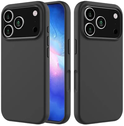 MobyDefend Hoesje - Geschikt voor iPhone 17 Pro Max - Matte Siliconen Backcover - Zwart