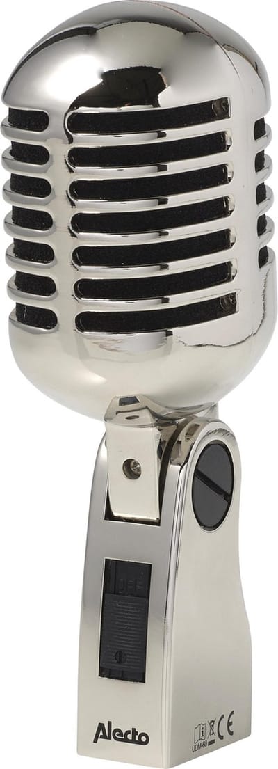 Alecto UDM-60 - Retro Microfoon - Klassieke chrome look - Zilver