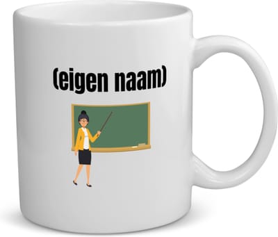 Akyol - docent met krijtbord met eigen naam koffiemok - theemok - Docent - leraren - jufvrouw - cadeau - verjaardag - kado - 350 ML inhoud