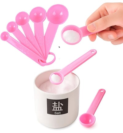 Set Van 5 Maatlepels I Maatcups I Maatschepjes I Kunststof I Lepel Cup I Roze