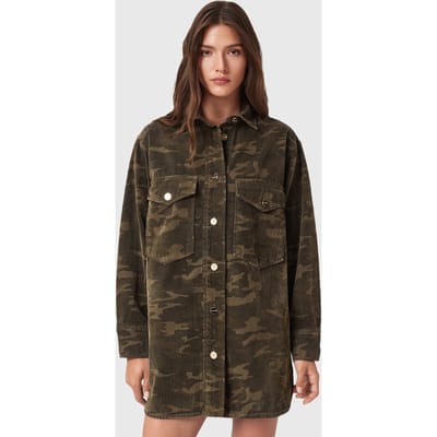 AllSaints Faye Flocked Dress Camo Green Taglia: XS | Abiti Mini Outlet | Donna | Verde