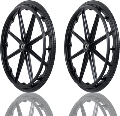 Rolstoel Achterwielen - Vervangende Banden - Mobiliteit Verbeteren - Massieve Polyurethaan Banden - 24 Inch Diameter - Zwart