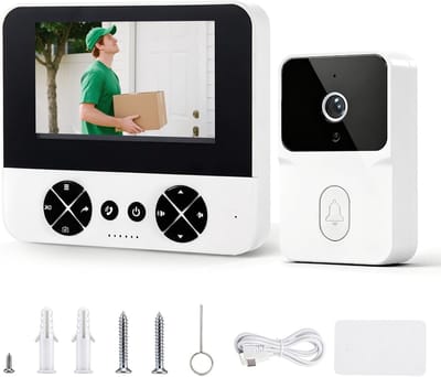 Video Deurbel - Camera Deurbel - Veilig Thuis - Geen Wifi Nodig - 4.3 Inch Scherm - Wit
