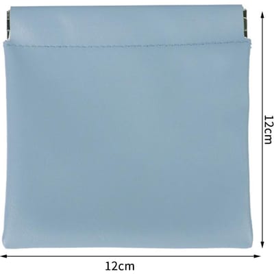 Sac de rangement de maquillage en cuir PU, petite pochette étanche pour cosmétiques, mini sac portefeuille court, porte-monnaie, clés, écouteurs, porte-cartes de crédit bleu