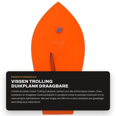 Dailygoods- Vissersduikplank Draagbaar - Trolling Plank - Plastic - Schaafplank - Zeevissen - Afmeting 290 mm - Vissersplank