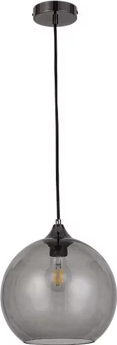 Bamled Hanglamp - Glas - Bol - Grijs - Inclusief lichtbron
