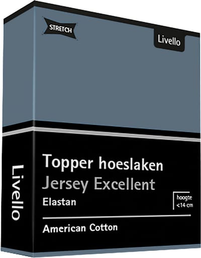 Livello Hoeslaken Topper Jersey Excellent Denim 250 gr 80x200 t/m 100x220
