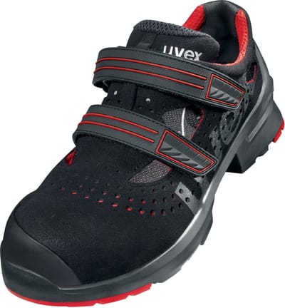 Uvex 1 paar sandalen S1P 85362 zwart, rood (85362)