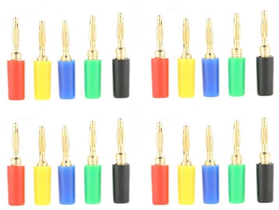 20 Stuks Banaanpluggen Set - 2mm Universele Test Aansluitingen voor Versterkers en Elektronica