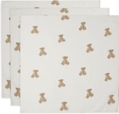 Jollein Hydrofiele Doek Small 70x70cm Teddy Bear - 3 Stuks