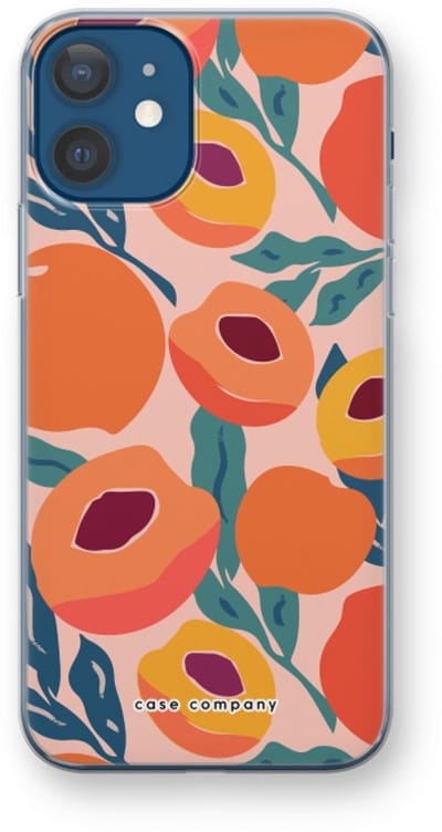 Case Company® - Hoesje geschikt voor iPhone 12 hoesje - Perzik - Soft Cover Telefoonhoesje - Bescherming aan alle Kanten en Schermrand