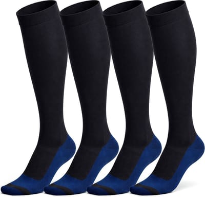 Alyze Compressie kousen - 2 paar - Maat 36-41 - Hoog - Sokken voor mannen & vrouwen - Medische - Neuropathie - Steunkousen - Diabetes - Doorbloeding, Hardlopen, Vliegtuig, Bed - Zwart