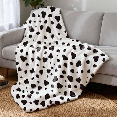 Dailygoods- Fleece Deken Zacht en Dik - Decoratieve Deken - Warm voor Bank - 150 x 130 cm - Geschikt voor Volwassenen - Machinewasbaar - Dekentje