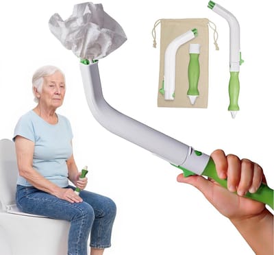 Toilet Hulpmiddel - Persoonlijke Assistent - Zelfstandig Reinigen - Sterke 4-Prong Grip - 36.8 cm - Grijs