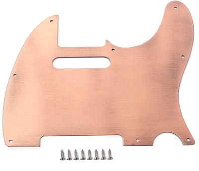 Jhubersproducts - Gitaarslagplaat - Telecaster slagplaat - Hoge kwaliteit aluminium - Brons - Krasplaat - Geschikt voor USA/Mexicaanse Telecaster