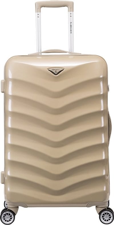 Decent EXCLUSIVO-ONE Grote maat koffer 77x48x28 – Reiskoffer met wielen - Lichtgewicht koffer – Reiskoffer groot - Veilig TSA Cijferslot – Champagne