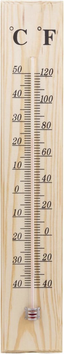 Benson Houten thermometer - binnen en buiten - -40 tot +50 graden - met ophangoogje