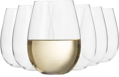 KROSNO | Zoonder Hoog Witte Wijnglazen | Set van 6 - 500 ml | Loodvrij kristalglas | Harmony Collectie | Perfect voor Thuis, Restaurants en Feesten | Vaatwasser Bestendig