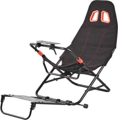 Draagbare Racestuurstandaard, Verstelbaar en Opvouwbaar Ontwerp, 470 mm Zitbreedte, Compatibel met Logitech G923/G920/G29, Thrustmaster T248p, Fanatec, Hori en Mad Catz, Zwart