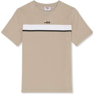 FILA Forcoli Regular Taped T-shirt White Pepper Maat: 134/140 | T-Shirts Outlet | Unisex | Beige