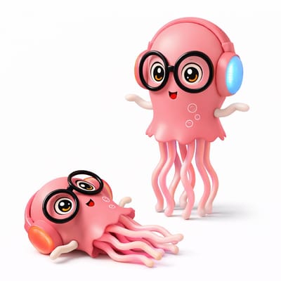 EasyMart Electric Magic Jellyfish – Interactief Dansende Octopus Speelgoed – Elektrisch Speelgoed met Licht & Muziek – Roze – Werkt op 3x AA Batterijen – Vanaf 3 Jaar – HX178