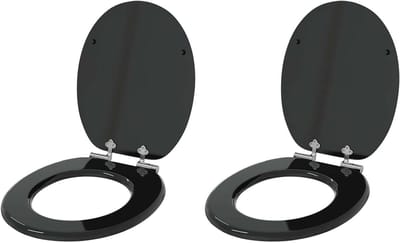 Toiletbril - WC-bril - Badkamer renovatie - Soft-close mechanisme - 44 x 38 cm - Zwart