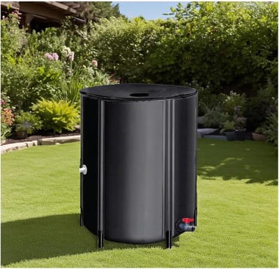 Opvouwbare Regenton - Wateropslag Tank - Regenwater Oogsten - Stabiel Ontwerp - 225 Liter - Zwart