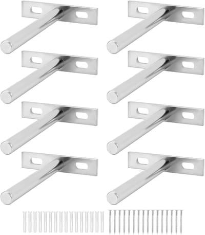 8 Stuks Onzichtbare Planksteunen 100mm Met Schroeven en Ankers voor Wandmontage Decoratie en Meubels