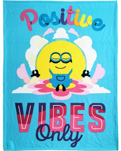 Minions Fleece plaid Positive Vibes Only 130 x 170 cm polar fleece