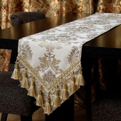 Moderne Jacquard Tafelloper, beige plafond sui, 30 * 220cm