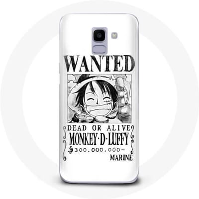 Hoesje voor Samsung Galaxy A8 2018 One Piece Manga onderzoeksposter Wit