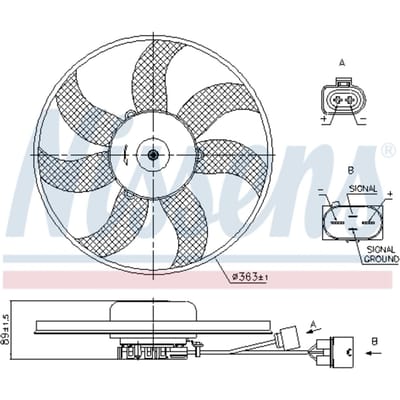 Koelventilatorwiel, motorkoeling NISSENS 850021