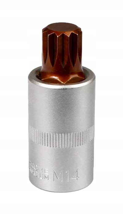 MJW Bitdop Borgring 1/2" SPLINE M14 - CrV/S2 Staal