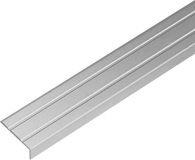 Aluminium Hoekprofiel Zelfklevend 24x10 mm met Groeven - Trapprofiel en Randbescherming - 100 cm