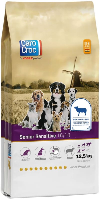 Carocroc Senior Sensitive Lam&Rijst&Bieten - Hondenvoer - 12.5 kg