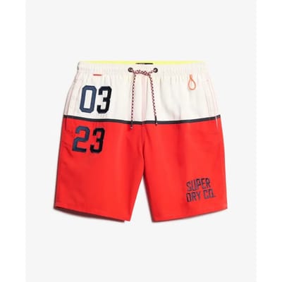 Superdry - Nautical zwemshort met logo - 43 cm - Heren - Zwembroeken