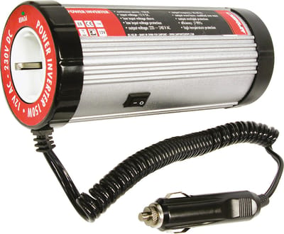 Carpoint Omvormer 12V naar 230V – 150W / 300W Piek – Bekerhouder Model – Met Beveiliging – Sigarettenaansteker – Compact