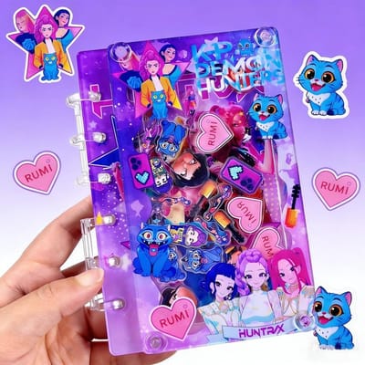 Kpop Chasseurs de Démons Reliure Carnet Acrylique A7 Motif Anime Fournitures de Papeterie Retour à l'École Cadeaux Parfaits Haute Qualité blue