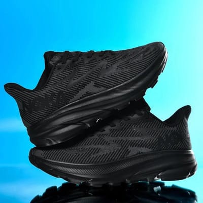 Heren Hardloopschoenen Jogging Trainer Race Buiten Demping Luxe Schoenen Ademend Koppel Antislip Sneakers Mesh Off-road Schoenen 42 blue