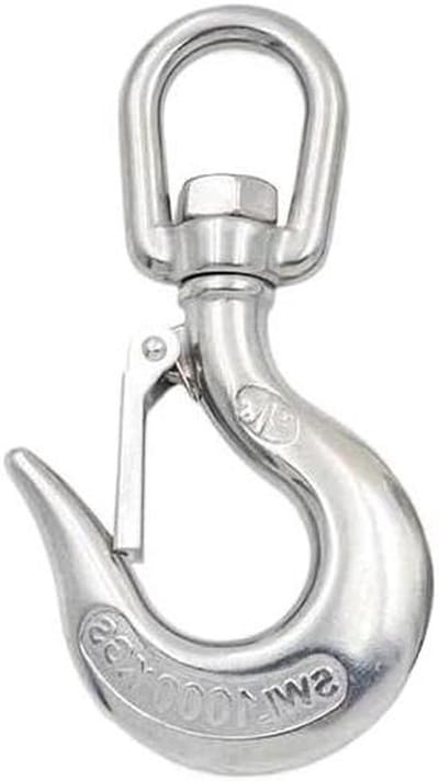 Hijshaak - Vrachthaak Kraanhaak - Zwaar Hijswerk - Draaibaar Oogontwerp - 1000 kg - Zilver